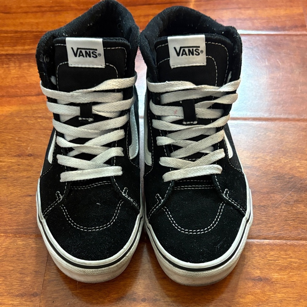 Vans Kids Black and White Sneakers